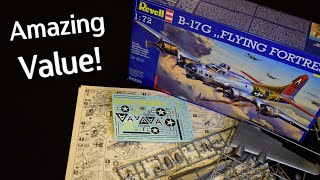 Amazing value for £20 Revell B17G Flying Fortress in 172 Scale  Unboxing Review [upl. by Lorita605]