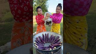 How to cook fish crispy with eggplant recipe shortvideo shorts cooking recipe [upl. by Ellerihs]