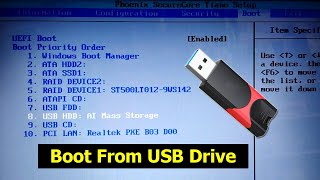 How to boot from USB drive in the BIOS Boot Menu Lenovo [upl. by Esorbma]