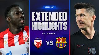 Crvena zvezda vs Barcelona Extended Highlights  UCL League Phase MD 4  CBS Sports Golazo [upl. by Olra297]