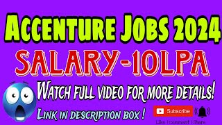 Accenture Jobs Recruitment 2024 Hiring as Application Tech Support Practitioner Salary upto 10 LP [upl. by Ajiat]