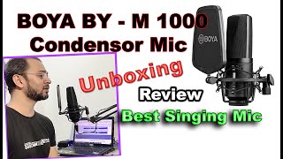 HOW TO CONNECT BOYA M1000 MIC IN PC  BOYA M1000 UNBOXING amp REVIEW condensermic microphone singer [upl. by Ahsiral]