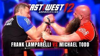 Michael Todd vs Frank Lamparelli  East vs West12 Right Arm Heavyweight Match [upl. by Aihsinyt]