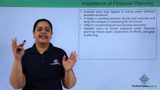 Class 12th – Importance of Financial Planning  Business Studies  Tutorials Point [upl. by Atiuqam680]