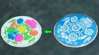 7 minutes rangoli design with stencil  Festival rangoli for beginners  Diwali special New rangoli [upl. by Alleacim]