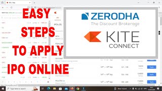 How to apply IPO from Zerodha Kite using UPI  simple process to apply IPO zerodha kite UPI [upl. by Granlund110]