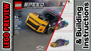 PREVIEW 76935 LEGO SPEED CHAMPIONS NASCAR Next Gen Chevrolet Camaro ZL1 amp Building Instructions [upl. by Oiracam]