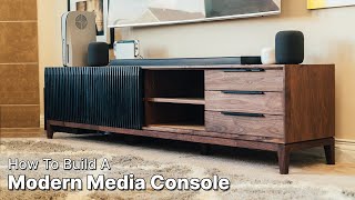 Building a Modern TV Media Console Credenza  Woodworking [upl. by Edie]