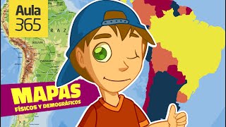 Los Mapas Parte 2 Mapa Físico y Demográfico  Videos Educativos Aula365 [upl. by Anahir761]