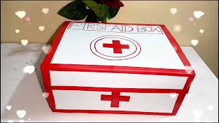 How to make first Aid Box for SchoolProject  DIY First Aid Box First Aid kitMaking at home hamza [upl. by Larner614]