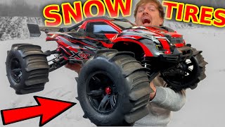 Nastiest Tires on RC Car  Traxxas XRT in snow [upl. by Mou186]