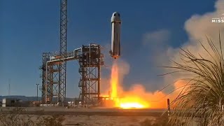 Blue Origin takes shiny new rocket for a suborbital spin in debut launch [upl. by Foy]