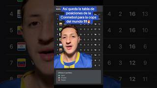 Así queda la tabla de posiciones en la clasificación de Conmebol para la Copa del Mundo 👀🔥 [upl. by Ashwin872]