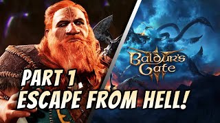 Baldurs Gate 3 Gameplay  Dwarf Barbarian  Part 1 [upl. by Tawsha]