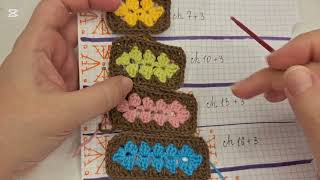 Granny rectangle and how to calculate the length of it with pattern [upl. by Kare]