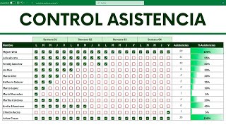 Control de Asistencia en Dinámico Excel 🗓️ Registro de Asistencia [upl. by Nebra823]