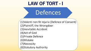 Defences in Tort  Explaination  Notes  Case Laws  For BALLB amp LLB [upl. by Asiluy]