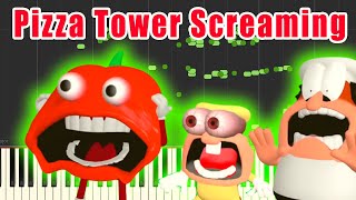 Pizza Tower Screaming but its MIDI Auditory Illusion  Pizza Tower Screaming Piano sound [upl. by Aerdnua]