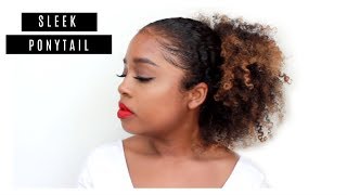 SLEEK LOW PONYTAIL ON NATURAL HAIR [upl. by Simeon138]