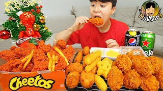 ASMR MUKBANG BBQ 핫황금올리브치킨 치토스 양념 치킨먹방 감자튀김 핫도그 치즈볼 CRISPY FRIED CHICKEN EATING SOUND [upl. by Cohleen385]