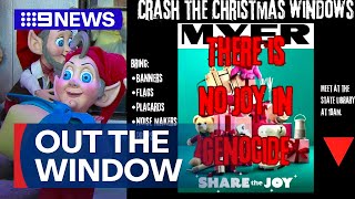 Protest outside Myers Christmas windows cancelled after backlash  9 News Australia [upl. by Netsrejk]