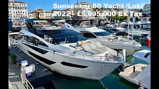 2022 Sunseeker 88 Yacht  £5095000 Ex Tax Full WalkThru Tour  Available Now [upl. by Nnylyram150]