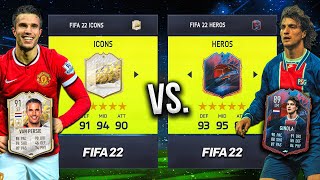 HEROS vs ICONS in FIFA 22 🦸⚡️ [upl. by Edholm]