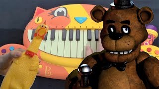 Five Nights At Freddys Song  The Living Tombstone Cat Piano Chicken and Drum Calculator Cover [upl. by Aldred911]