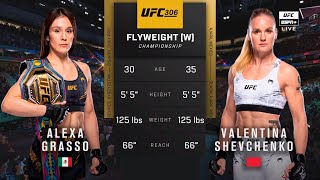 🔴 UFC 306 Alexa Grasso vs Valentina Shevchenko 3  Full Fight amp Highlights  W Flyweight Title Bout [upl. by Adnek97]