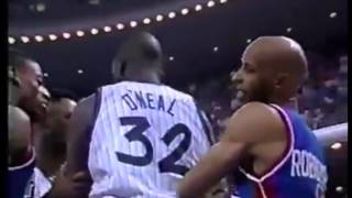 Shaq smacks Alvin Robertson Charles Barkley reacts  199293 [upl. by Attenreb]