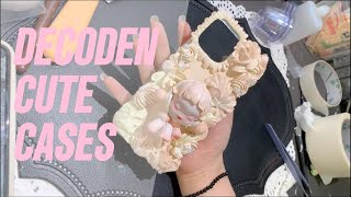 Decoden cute phone case for girls Customized handmade process compilation diy whipped cream glue [upl. by Roberson41]