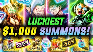 1000 LUCKIEST HAPPY BAG amp ULTRA SUMMON COLLAB EVER amp 6000 LL Z POWER Dragon Ball Legends [upl. by Dohsar179]