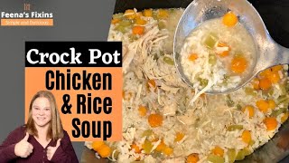 Crock Pot Chicken and Rice Soup  Simple and delicious Crock Pot Soup [upl. by Ecyarg640]