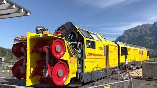 Rhätische Bahn  Schneefräse quotLa Bestiaquot Vorführung anlässlich 175 Jahre Schweizer Bahnen [upl. by Chappie839]