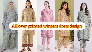 2025 All over printed winters dress design ideas khaddar all over dress design [upl. by Letsirhc]