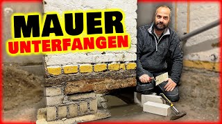 Unterfangung Mauerwerk amp Vorsatzschalen betonieren  Home Build Solution [upl. by Hughett]