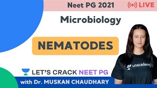 Nematodes  NEET PG Microbiology  NEET PG 2021  Dr Muskan Chaudhary [upl. by Schouten904]