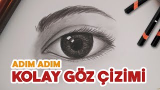 KOLAY KARAKALEM GÖZ ÇİZİMİ  Adım Adım Anlatarak [upl. by Viva]