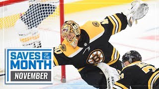 Best Saves of November  201920 NHL Season [upl. by Nunnery]