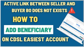 How To Add Beneficiary in CDSL Easiest Account for Share Transfer  BO Linking Process [upl. by Weintrob]