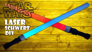 Star Wars Laserschwert selber machen Spielzeug Schwert basteln  star wars lightsbaser sword DIY [upl. by Ytrebil]