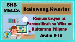 Aralin 916  Komunikasyon at Pananaliksik sa Wika at Kulturang Pilipino SHS Grade 11 MELCs [upl. by Aniakudo]