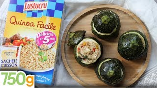 Recette de Courgettes rondes farcies au quinoa  750g  EXPRESS [upl. by Nolyarb161]