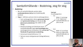 Familjerätt  Del 32  Bodelning i samboförhållandet [upl. by Lednew]