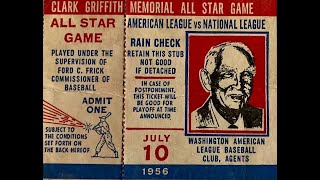 1956 MLB ALL STAR GAME 71056 Griffith Stadium Washington D C [upl. by Earal]