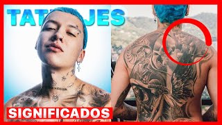 BLESSD revela el significado de todos sus TATUAJES 🥶 MIRAME 🧿💜 W SOUND 🔊 VISAJE [upl. by Lenes]