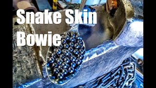 Forging A Big Bowie Knife From Canister Damascus How to Make Ball Bearing Pattern Knifemaking [upl. by Refinneg]