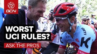 Worst UCI Rules  GCN Asks The Pros At The Giro dItalia [upl. by Reinaldos]