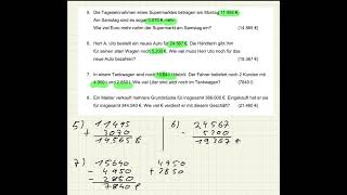 Textaufgaben zur Addition und Subtraktion Klasse 5 [upl. by Fara]