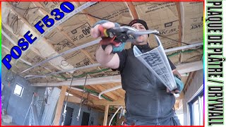 59 👍 Comment poser les fourrures F530 Placo au plafond quelques conseils Pros 😁  DRYWALL [upl. by Odnalro]